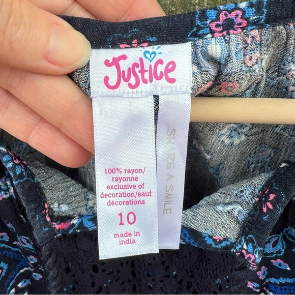 EUC Justice Peasant Top Tie Back - Picture 7 of 8